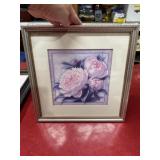 13x13 framed pink flowers print