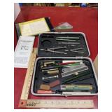 Vintage drafting design tools & templates in a