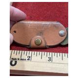 Vintage Chevrolet leather key holder with old key
