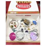 Cigar box with vintage jewelry