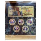 New sealed framed set Donald Trump, gold foiled,