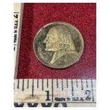 John Wesley gold tone commemorative token