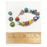 Bracelet with .925 silver and glass beads