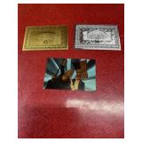 1 Gold foil COA and 1 Silver foil COA and one
