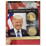 2 president Donald Trump one dollar coins with