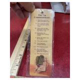 Ten Commandments bookmark and lapel pin
