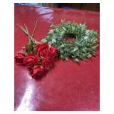 Fake roses and small fake wreath