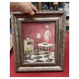 Framed wash room print 12 x 14
