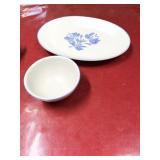 Pfaltzgraff Yorktown blue oval platter and small