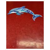 Metal dolphin art 12 inches long