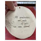 Handmade stoneware grandmother gift ornament
