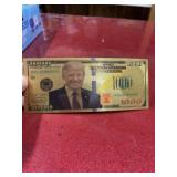 Donald Trump Gold foil one thousand dollar