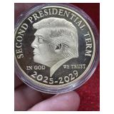 2025-2029 gold tone Donald Trump Second