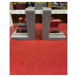 Wooden train bookends each is 6x6x6 inches
