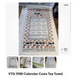1988 Tea Towel Calendar Cows
