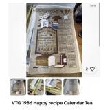 1986 Tea Towel Calendar Recipe for Happiness