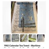 1982 Tea Towel Calendar Seagulls no string
