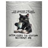 Humorous cat T-shirt size L