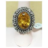 Size 8 German silver Citrine ring