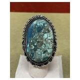 Size 7 German silver Turquoise ring