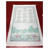 1999 linen calendar wall hanging