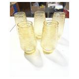5 vintage 7-inch Anchor Hocking amber glass lamp