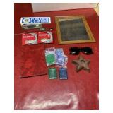 Vintage office supplies box lot, long clipboards,