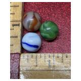 3 old marbles