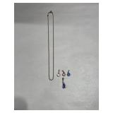 18-inch gold tone necklace with 4 colored stone