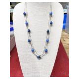 Vintage 3-strand blue beads necklace