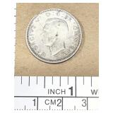 1945 British one-shilling coin .50 silver
