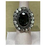 Size 7 German silver Peridot ring