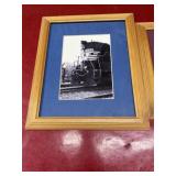 2 framed black&white photos of locomotive 4138
