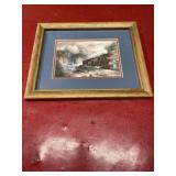 9x11 framed print Rio Grande train