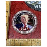 Donald Trump challenge coin silver tone and