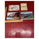 Vintage train railroad postcards and Far Side
