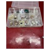 Mixed jewelry in a divided plastic case vintage