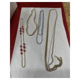 Necklaces lot gold tone, silver tone, vintage and