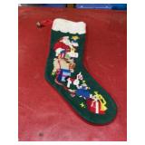 Vintage needlepoint Christmas stocking