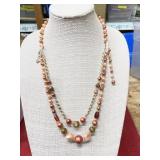 Vintage chunky beads and faux pearls necklace and