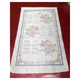 1994 linen calendar wall hanging flowers