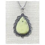 German silver & Stichtite Jasper pendant on