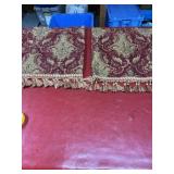 Two 20x53 maroon & gold valences with tassels