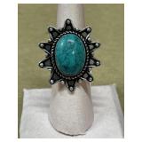 Size 6 German silver Turquoise ring