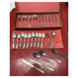 Vintage aluminum toy utensils in box