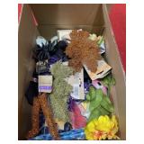 Box of fall decorations Halloween etc