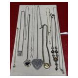 Many necklaces vintage and new, mostly wearable,