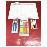 Magnetic wipe-off calendar with dry erase