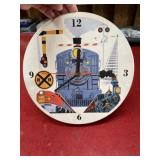 Vintage train clock with metal face untested