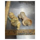 Vintage chalk wear baby figurines